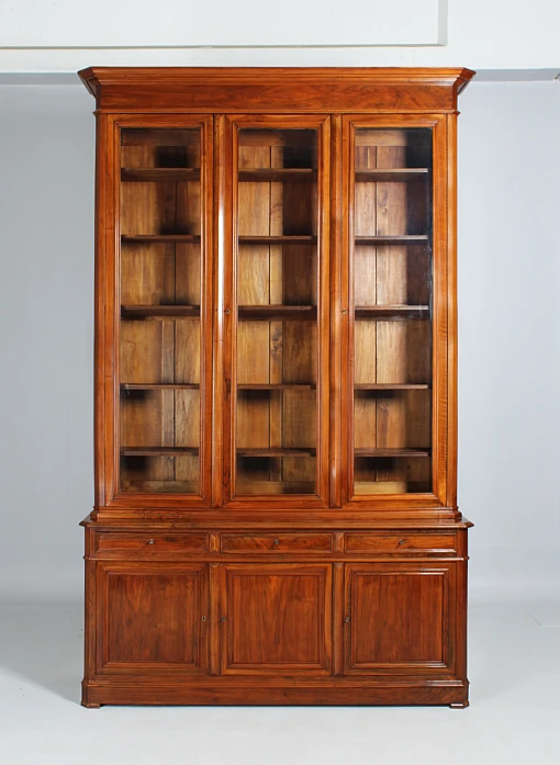 Großer antiker Bücherschrank, Vitrine, Nussbaum, Frankreich um 1860 - Frankreich
Nussbaum
um 1850