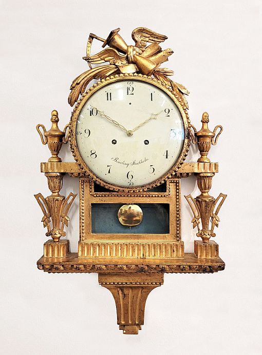 Antike Wanduhr, Carteluhr, Holz geschnitzt vergoldet, Schweden um 1800 - Schweden
Holz vergoldet
um 1800