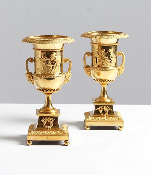 Coppia di vasi o cassolette Impero, Francia, inizio XIX secolo - Francia
bronzo dorato a fuoco
inizio del XIX secolo