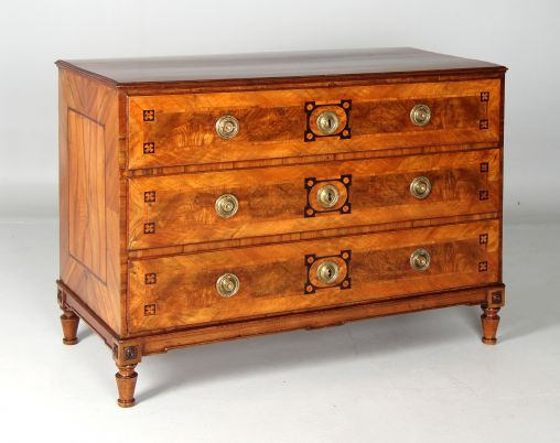 Chest of drawers with patina, classicism, Louis XVI around 1790 - Southern Germany
Walnut and others
late 18th century