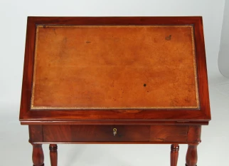 Antique desk with leather