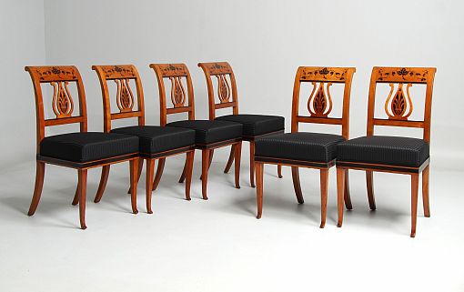 Six antique chairs, cherry, Biedermeier around 1830 - Rhineland-Palatinate
Cherry tree
Biedermeier around 1830