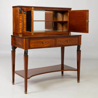 Table with mirror attachment