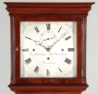 Horloge de parquet cadran argenté