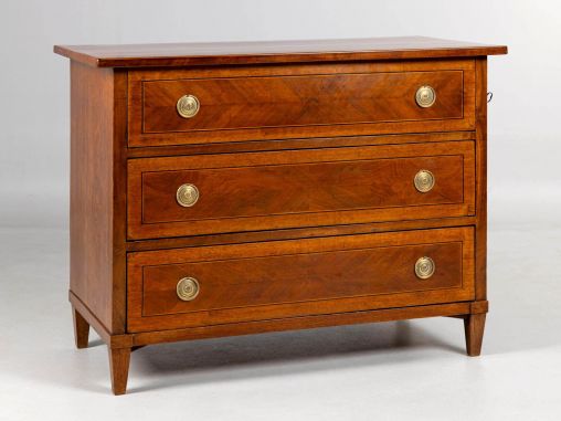 Antique classicist chest of drawers, walnut, oak, around 1800 - Southern Germany
Walnut, oak
early 19th century