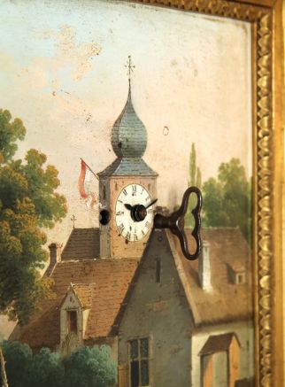 Biedermeier Bilderuhr