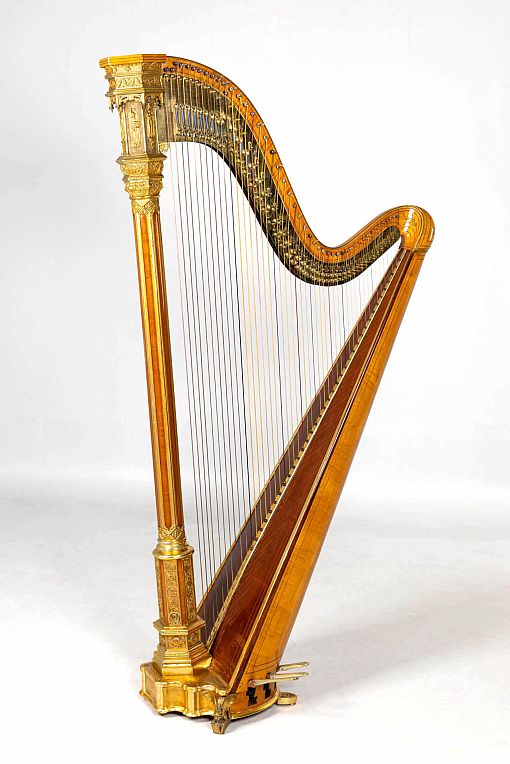 Antike Harfe, Sebastian Erard, datiert: London 1897, Musikinstrument - London
Holz, Messing, Stuck
gefertigt 1897