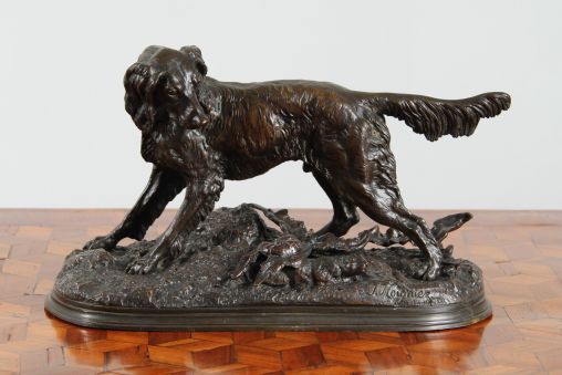 Bronze antique, chien de chasse, Jules Moigniez, 19e siècle - France
Bronze
Fin du 19e siècle