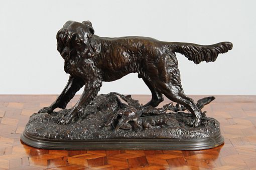 Antique bronze, hunting dog, Jules Moigniez, 19th century - France
Bronze
Late 19th century