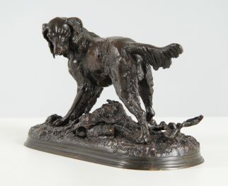 Jules Moigniez Bronze chien de chasse