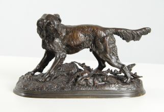Jules Moigniez Bronze chien de chasse