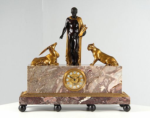 Orologio antico Art Déco, Orfeo e gli animali secondo Franz von Stuck - Austria
Bronzo, marmo
Art Déco 1925 circa