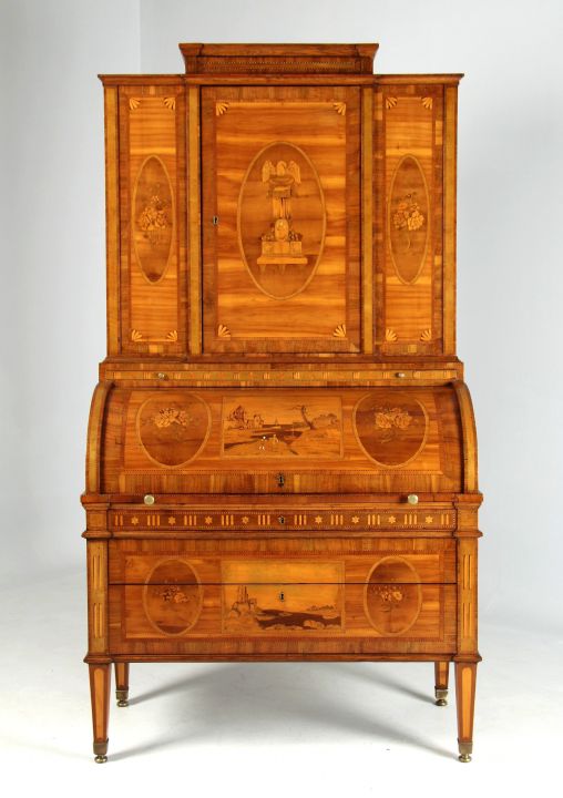 Antique Louis XVI secretary with marquetry, South Germany around 1790 - Southern Germany
Walnut and others
Classicism around 1790