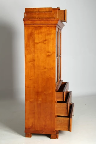 Antiker Biedermeier Bücherschrank mit Schubladen