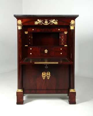 19th century Empire secretary abattant stamped C.Lemarchand