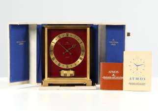 Horloge de table Atmos de Jaeger LeCoultre avec boîte d