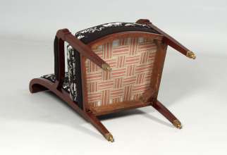 Upholstery of antique armchairs