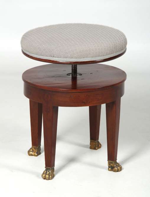 Antique height-adjustable piano stool, Empire, 19th century - France
Mahogany
19th century