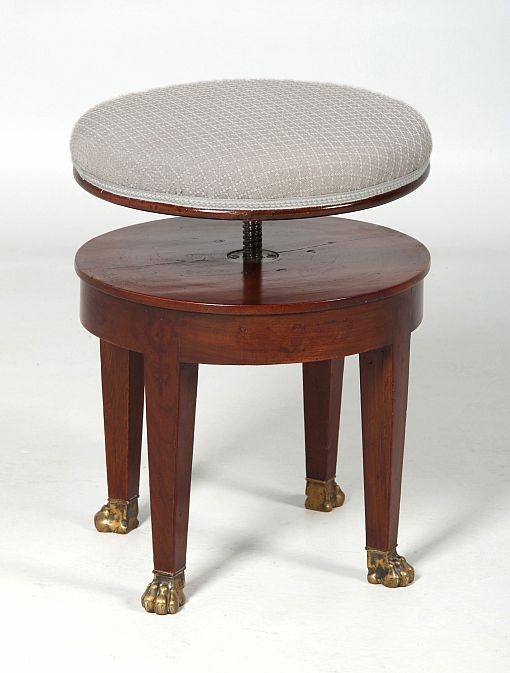 Antique height-adjustable piano stool, Empire, 19th century - France
Mahogany
19th century