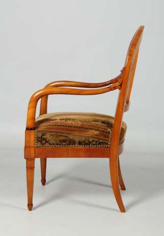 Antique Biedermeier armchair in cherry wood, circa 1830