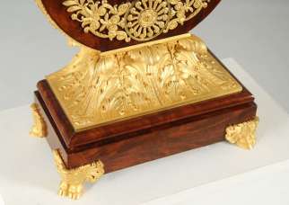 Ormolu und Mahagoni antike Lyra Uhr