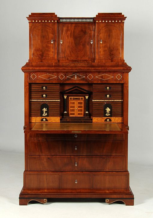 Antiker dänischer Biedermeier Sekretär mit Geheimfächern, Mahagoni - Dänemark
Mahagoni u.a.
um 1830