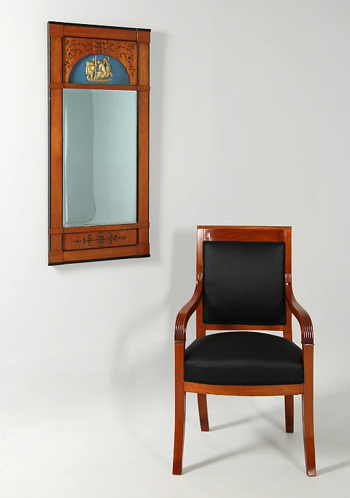 Antiker Biedermeier Wandspiegel, Kirsche, um 1830 - Süddeutschland (Franken)
Kirsche, Gips
um 1830